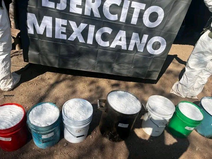 Ejército Mexicano Asegura Precursores En Turicato Con Un Valor De 2.5 Mil Millones De Pesos 19 Esto Durante El Desmantelamiento De Un Laboratorio Clandestino En Turicato