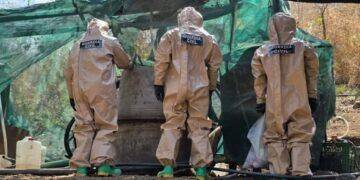 Autoridades Inhabilitan Una &Quot;Mega-Cocina&Quot; De Metanfetamina En Peribán 2 Asegurado Un Arsenal De Fusiles De Alto Poder Y Un Lanzagranadas En La Huacana