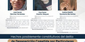 FGE ofrece recompensa de 100 mil pesos por información que permita localizar a tres personas desaparecidas
